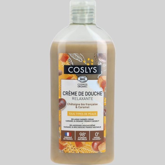 Coslys Crème de douche relaxante Châtaigne bio & Caramel – 250 ml