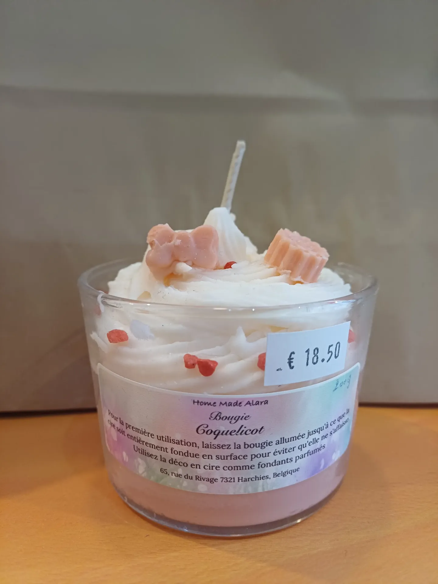 Bougie printemps pâques coquelicot 200g
