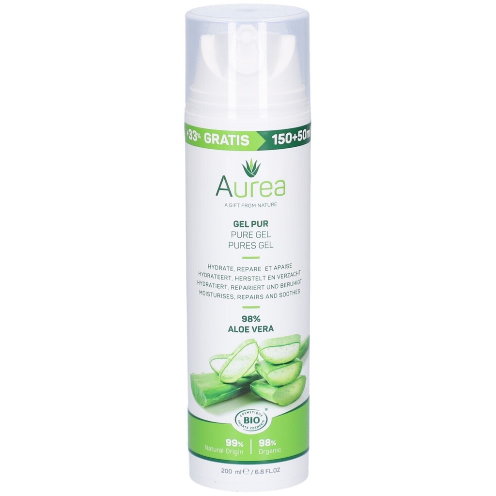 AUREA Gel d'aloe vera 150 ml + 50 ml gratuit - 200 ml